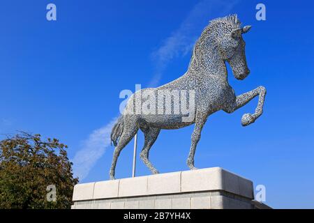 Ginger the horse sculpture, Greenock, Inverclyde, Scotland, United Kingdom Stock Photo