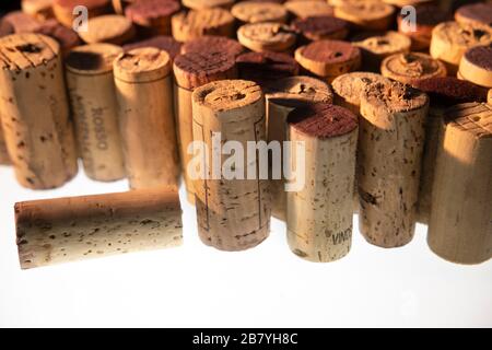 Collection of wine corks Stock Photo