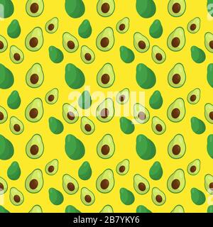 avocado fruit seamless pattern vector illustration Stock Vector