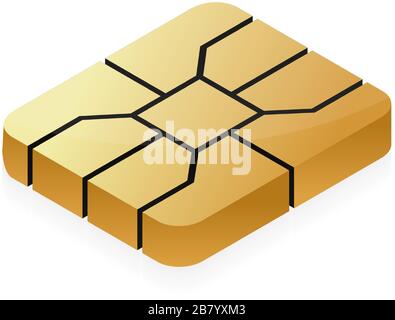 Credit card EMV chip for financial security. Online banking payment. Digital Nfc technology. Stock Vector
