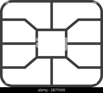 Credit card EMV chip symbol. Digital Nfc payment technology. Microchip for banking card. Stock Vector