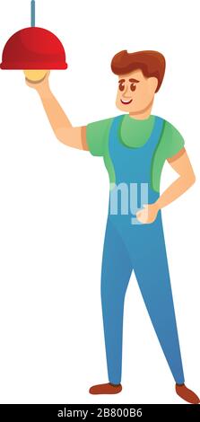 Man fix light icon. Cartoon of man fix light vector icon for web design isolated on white background Stock Vector