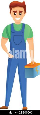 Electrical worker icon. Cartoon of electrical worker vector icon for web design isolated on white background Stock Vector