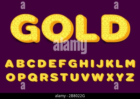 Luxury 3D gold Alphabet Letters.Typography . Vector Stock Vector