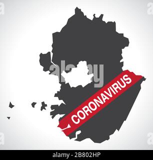 Gyeonggi SOUTH KOREA province map with Coronavirus warning illustration Stock Vector