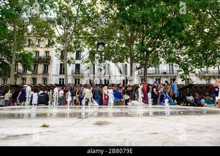 The Bastille Market in Paris Stock Photo