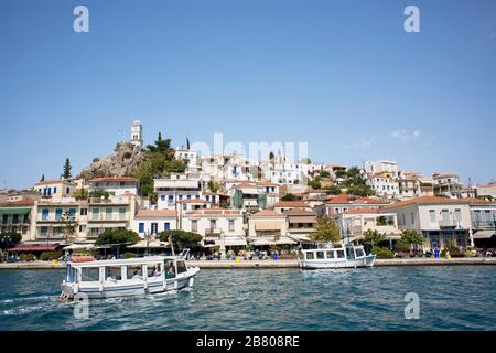 Poros island. Saronic Gulf, Egean Sea, Mediterranean. Greece (Hellas), Europe. Stock Photo