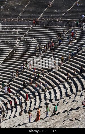Ancient Theatre of Epidaurus. Peleponese peninsula. Egean Sea, Mediterranean. Greece (Hellas), Europe. Stock Photo