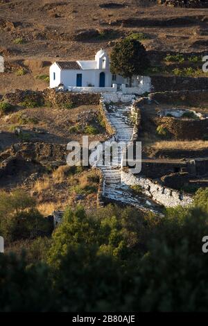 Kythnos island. Cyclades islands and Peleponese peninsula. Egean Sea, Mediterranean. Greece (Hellas), Europe. Stock Photo