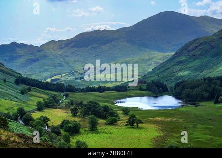 Blea Tarn in Langdale, in the English Lake District, Cumbria. Stock Photo