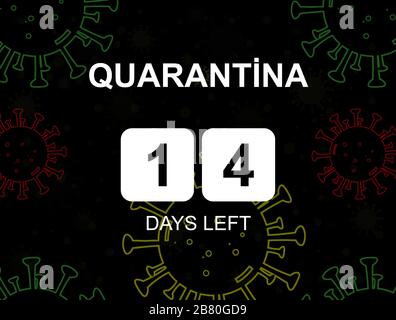 14-day quarantine period for epidemics, emergencies and corona virus Stock Vector