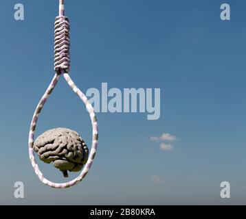 criminal mind with hangman noose 3d rendering Stock Photo
