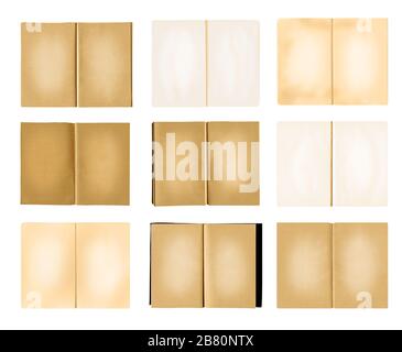 Notebook  collection isolated on white background. Kraft notebook set.  Notebook collection isolated. Stock Photo