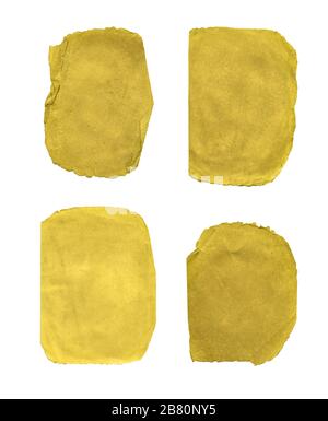 Aged and worn paper set. Old paper sheets isolated on white. Stock Photo
