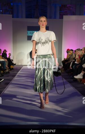 Fashion catwalk organised by Helen Georgio from Buzz Talent. Catwalk showed up and coming designers. Let It bee Mode showed diversity in the fashion industry. Connaught Rooms London. 16.02.20 Featuring: Catwalk Where: London, United Kingdom When: 17 Feb 2020 Credit: WENN.com Stock Photo