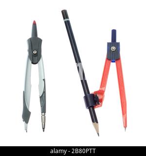 Classic compasses. On a white background. Stock Photo