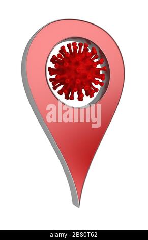 Coronavirus COVID-19 with map pin locator, image Stock Photo - Alamy
