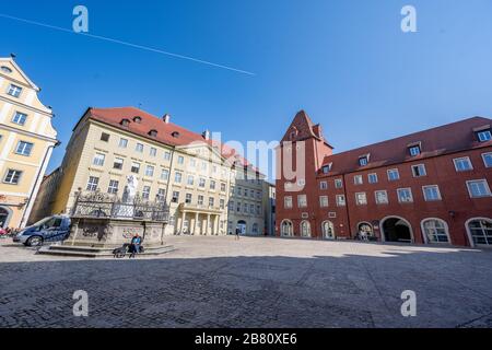 Regensburg, Germany. 19th Mar, 2020. An Alleyway Is Deserted Around 