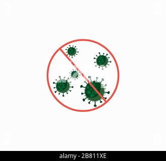 Vector illustration, flat design. No, the flu icon. Coronavirus Icon Stock Vector