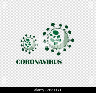 Coronavirus - flat vector icon on a transparent background. Icon flu, virus Stock Vector