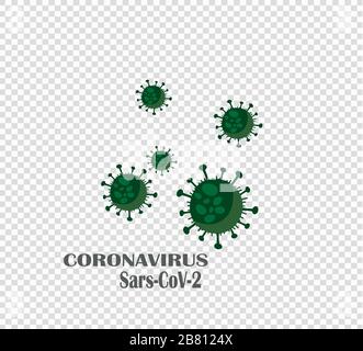 Green vector icon - coronavirus bacteria - 2020 global pandemic Stock Vector