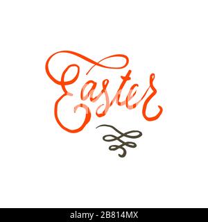 Happy Easter Handwritten wishes. Isolated vector lettering design for gift cards and invitations Stock Vector