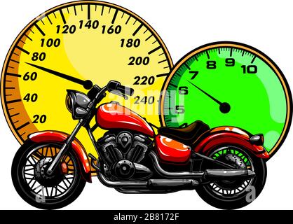 Artistic stylized motorcycle racer in motion. illustration Stock Vector