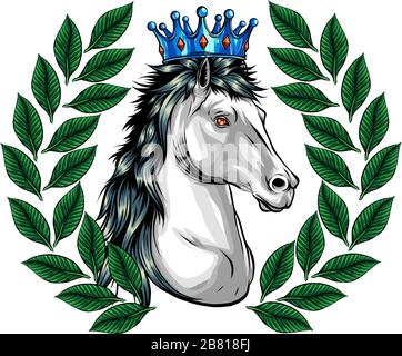 horse head with flying mane vector illustration Stock Vector