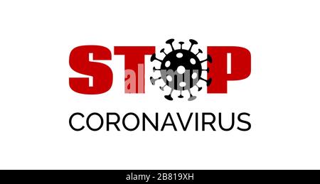 Stop coronavirus. Vector minimal graphic banner, poster for covid-19 prevention Stock Vector