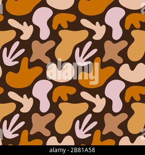Abstract seamless chaotic vector pattern. Modern wallpaper in trendy pastel colors. Background texture with spots, dots and blots. Repeat endless Stock Vector