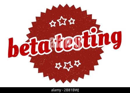 beta testing sign. beta testing round vintage retro label. beta testing Stock Vector