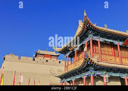 Wenchang Pavilion-three story tower over Guanghua Lou-Enlightenment Gate-E.gate Jiayu Pass-Jiayuguan-Gansu-China-0737