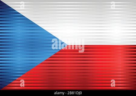 Shiny Grunge flag of the Czech Republic - Illustration,  Three dimensional flag of Czech Republic Stock Vector