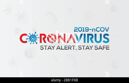 Coronavirus disease (COVID-19) Typography Design. 2019 Novel Coronavirus Logo Typography Vector Template. Stock Vector