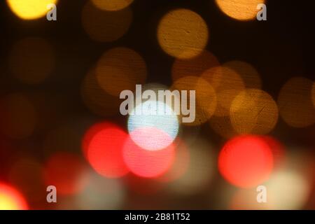 Bokeh multi colored abstract soft colorful light bokeh red yellow background night light background Stock Photo