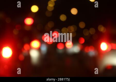 Bokeh multi colored abstract soft colorful light bokeh red yellow background night light background Stock Photo