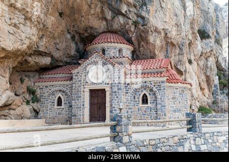 Agios Nikolaos church in Kotsifou Canyon, Crete, Greece Stock Photo