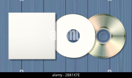 Blank disk and case template Stock Vector