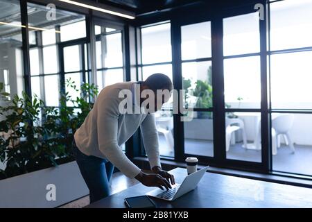 African American man working on his laptop Stock Photo