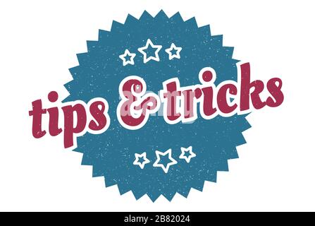 tips & tricks sign. tips & tricks round vintage retro label. tips & tricks Stock Vector