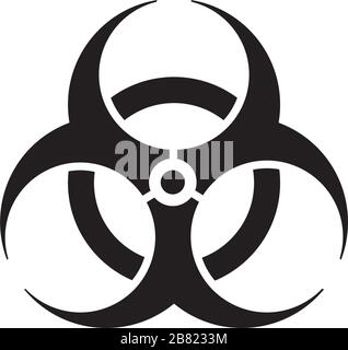 Biohazard Sign (danger caution sign), Pandemic Expansion Symbol. The emblem of pathogen infection and the spread of the diseases. Stock Vector