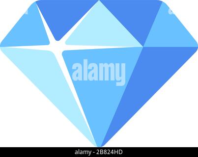 Blue diamond flat icon. Slot machine symbol Stock Vector