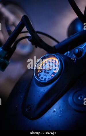 Tbilisi, Georgia July 19, 2019 Custom built Yamaha DragStar motorcycle Stock Photo