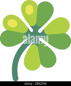 For-leaf shamrock flat icon. Slot machine symbol Stock Vector