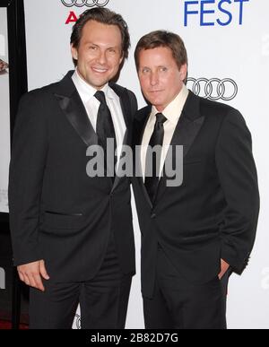 Christian Slater and Emilio Estevez the AFI Fest 2006 Black Tie Opening Night Gala and US Premiere of Emilio Estevez's 'Bobby' held at the Grauman's Mann Chinese Theater in Hollywood, CA. The event took place on Wednesday, November 1, 2006.  Photo by: SBM / PictureLux - File Reference # 33984-9215SBMPLX Stock Photo