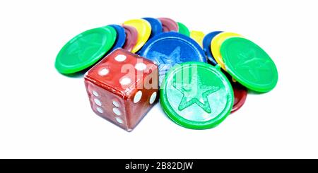 A picture of ludo dice Stock Photo