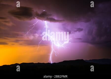 Monsoon in Sonora Desert Stock Photo