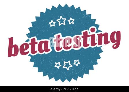 beta testing sign. beta testing round vintage retro label. beta testing Stock Vector
