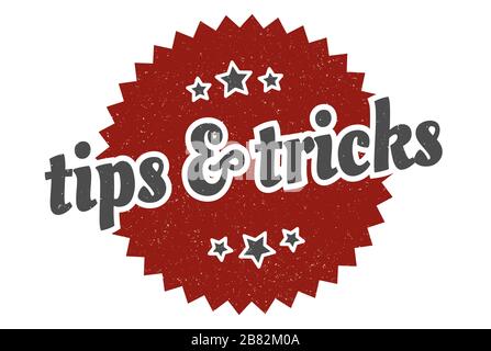 tips & tricks sign. tips & tricks round vintage retro label. tips & tricks Stock Vector