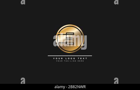 abstract alphabet Letter E, EE logo,icon and Monogram Stock Vector